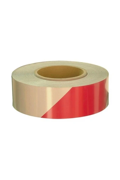 Reflektör Kırmızı-beyaz Reflektif Bant 50mm X 46mt ürün görseli 1