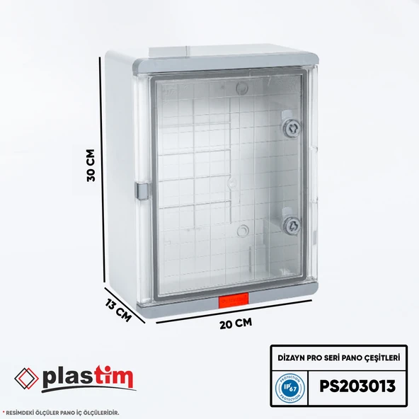 Plastim Pano 20x30x13cm Şeffaf Kapaklı Dizayn Pro Seri IP67 ürün görseli 1