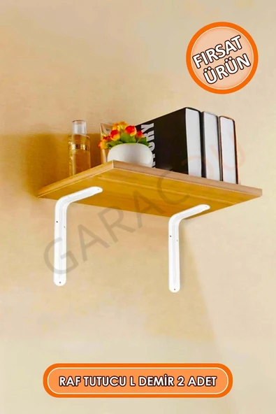 Beyaz Raf Altı Demir Ayak Raf Tutucu L Demir 13x20 cm Duvar Montaj Demir Ayak 2 Adet ürün görseli 1
