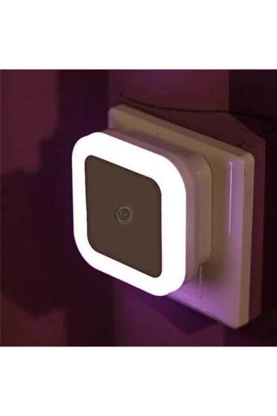 Sensörlü Led Gece Lambası Beyaz Renk Led Kare Gece Lambası ürün görseli 1
