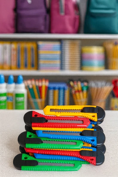 10 Adet Plastik Falçata Maket Bıçağı Kullan At Renkli Maket Bıçağı ürün görseli 1