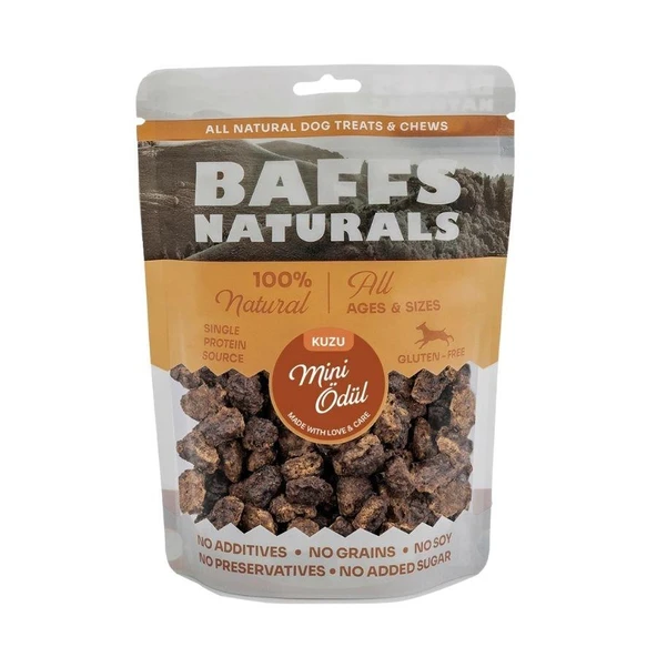 Baffs Naturals Kurutulmuş Mini Kuzulu Köpek Ödülü 100 gr ürün görseli 1