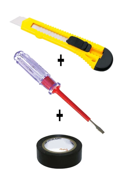 Kontrol Kalemi Seti Maket Bıçağı-kontrol Kalemi-elektirik Bandı ( 3 Set ) -1001927 ürün görseli 1