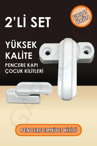 Yüksek Kalite Pimapen Pencere Balkon Kapısı Güvenlik Emniyet Çocuk Kilidi 2 Adet ürün görseli 1