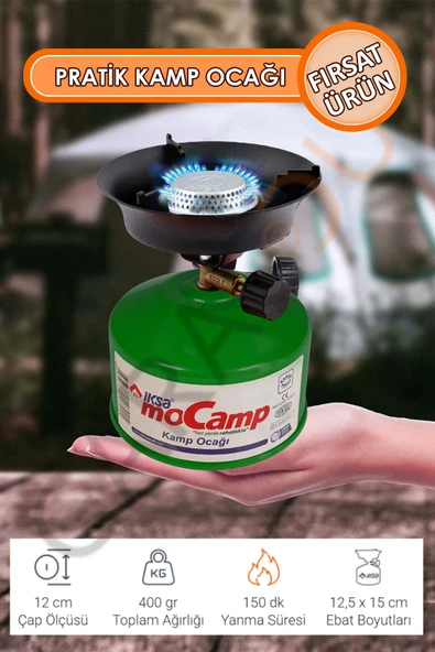 Portatif Mocamp Kamp Ocağı 2025 Model, Piknik Ocağı, Minik Tüp (Çakmak Gazı İle Dolum Yapılabilir) ürün görseli 1