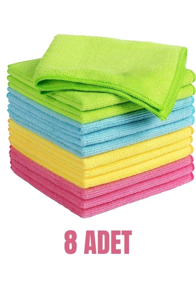 Mikrofiber Bez 8 Li Kenarları Overloklu 1.kalite Ürün 8 Adet ürün görseli 1