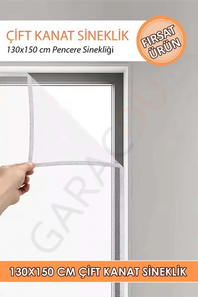 150x130 Cm Dayanıklı Cırt Bantlı Pencere Sinek Önleyici Kovucu Sineklik Perdesi ürün görseli 1