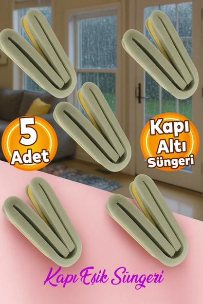5 Adet Yapışkanlı Kapı Altı Eşik Süngeri Bant Soğuk Isı Izolasyon Yalıtım Bandı Fitili Süngeri 90 cm ürün görseli 1