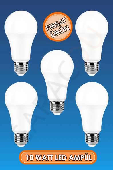 Tasarruflu Led Ampül 10 Watt Beyaz Işık Ampul 5 Adet ürün görseli 1