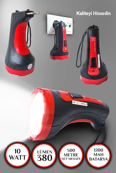10w Kambur 2506 Model Ultra Güçlü 2 Kademeli Şarjlı El Feneri ürün görseli 1