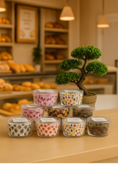100'lü Muffin Browni Cupcake Kağıdı Kek Kalıbı Desenli ürün görseli 1