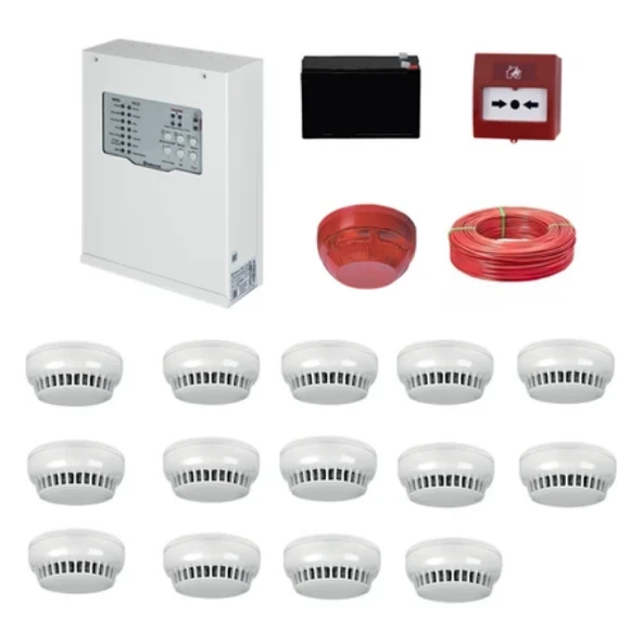 Teknim TFP-312314KD Konvansiyonel Sistem Yangın Alarm Seti 14 Lü Kablo Dahil ürün görseli 1