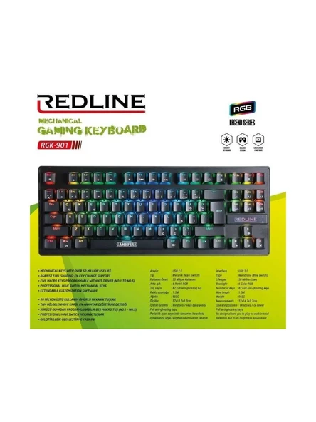 Redline RGK-901 Rgb Oyuncu Klavye ürün görseli 1