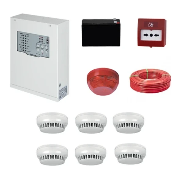 Teknim TFP-31226KD Konvansiyonel Sistem Yangın Alarm Seti 6 Lı Kablo Dahil ürün görseli 1