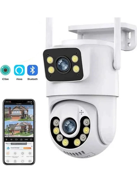 Multibox MBG-29AI Wifi Çift Lens 3+3mp Akıllı Güvenlik Kamerası Renkli Gece Görüş, Sesli, 1.5A Adaptör Dahil ürün görseli 1