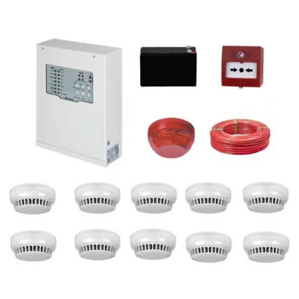 Teknim TFP-312310KD Konvansiyonel Sistem Yangın Alarm Seti 10 Lu Kablo Dahil ürün görseli 1
