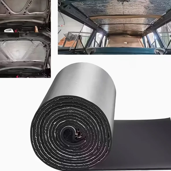 Araç Kaput Altı Yalıtım 120x100cm 9mm Folyolu Yapışkanlı Karavan Oto Ses Ve Isı Yalıtım Malzemesi ürün görseli 1
