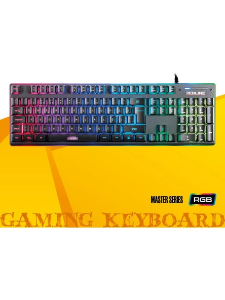Redline Işıklı RGK 676 Rgb Sessiz Gaming Klavye  Ergonomik Tasarım, Multimedya Kısayolları, Türkçe Q ürün görseli 1