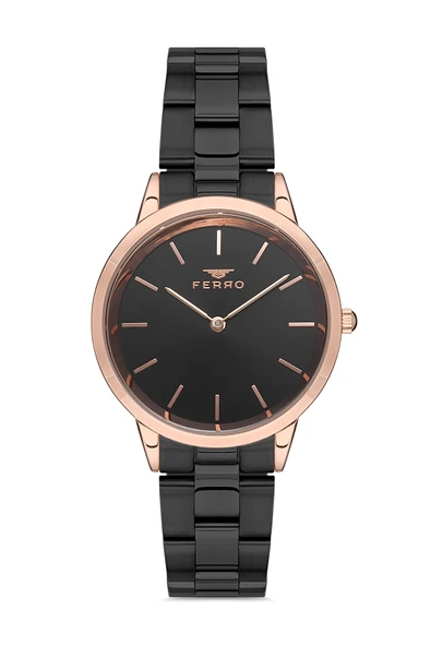 Ferro F21124a-r Quartz Çelik Siyah 35 mm Kadın Kol Saati ürün görseli 1
