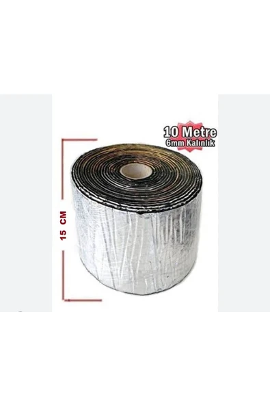 Araç Oto Ses Isı Yalıtım Bandı Folyolu Kauçuk Sünger 15cmx10metre 6mm Yapışkanlı ürün görseli 1