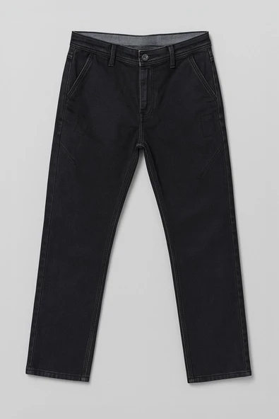 Erkek Siyah Slim Straight Likralı Jean Pantolon ürün görseli 1