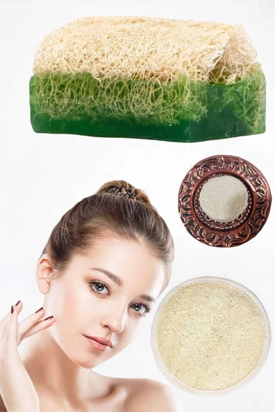 3'lü Gözenek Temizleme Sivilce Leke Akne Ölü Deri Peeling Ruşur Taşı Masaj Etkili Aloe Vera Sabun ürün görseli 1