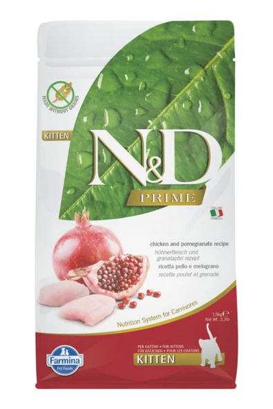 Nd Prime Tavuk & Nar Kitten Tahılsız Kedi Maması - 1.5 Kg ürün görseli 1