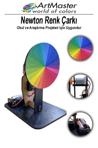 Newton Renk Çarkı Yapım Seti 12x7x10 cm 1 Adet Okul Sınıf Fen Bilimleri Deney Setleri Nevton Çarkı Yapımı ürün görseli 1