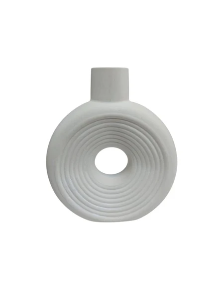 Büyük Yuvarlak Çizgili Vazo 18x16cm ürün görseli 1