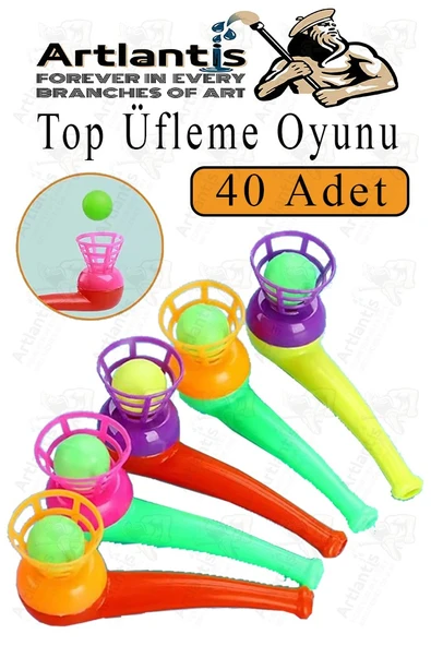 Top Üfleme Oyunu 40 Adet Saksafon Üfleme Nefes Oyuncağı Üfleme Düdüğü Oyuncak Karne Sınıf Çocuk Hediye ürün görseli 1