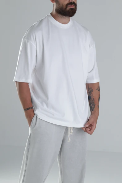 Beyaz Oversize T-Shirt COC1482 ürün görseli 1