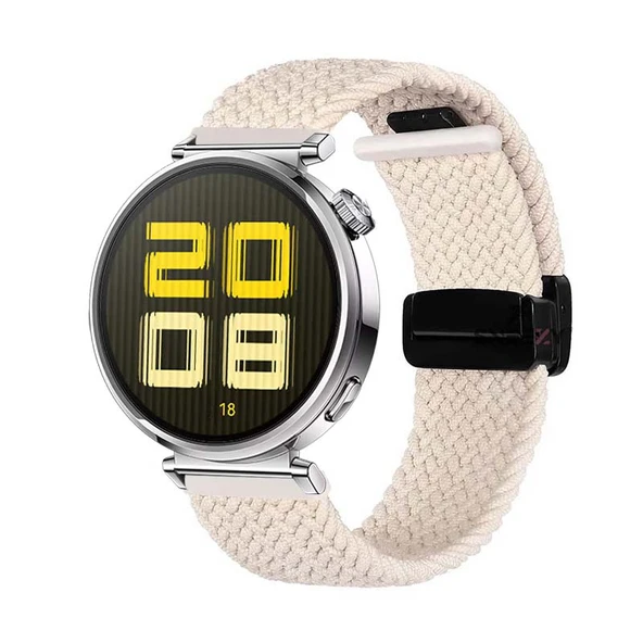 Sneezy Huawei Watch GT5 41mm İle Uyumlu FiberLink Manyetik Tokalı Kumaş Örgü Kordon  Starlight ürün görseli 1