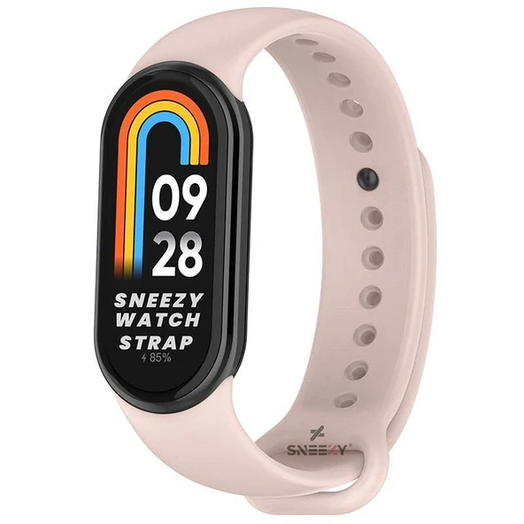 Sneezy Mİ Band 8 İle Uyumlu PureLux Soft Silikon Kordon  Pudra ürün görseli 1