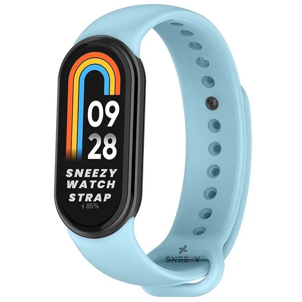 Sneezy Mİ Band 8 İle Uyumlu PureLux Soft Silikon Kordon  Açık Mavi ürün görseli 1