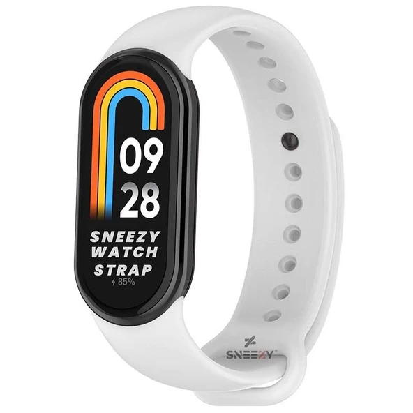 Sneezy Mİ Band 8 İle Uyumlu PureLux Soft Silikon Kordon  Beyaz ürün görseli 1