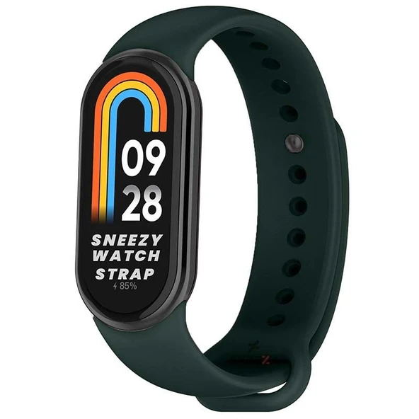 Sneezy Mİ Band 8 İle Uyumlu PureLux Soft Silikon Kordon  Haki ürün görseli 1