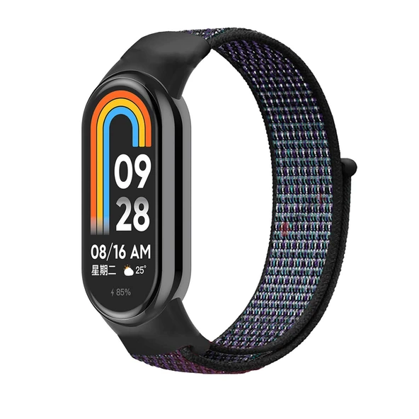 Xiaomi Mi Band 8 İle Uyumlu Hasır Nylon Akıllı Bileklik Kordon - Saat Kordonu  Midnight ürün görseli 1