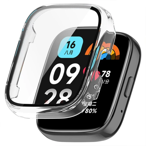 Xiaomi Redmi Watch 3 Active / Lite Uyumlu Güçlendirilmiş 360 Kasa ve Ekran Koruyucu  Şeffaf ürün görseli 1