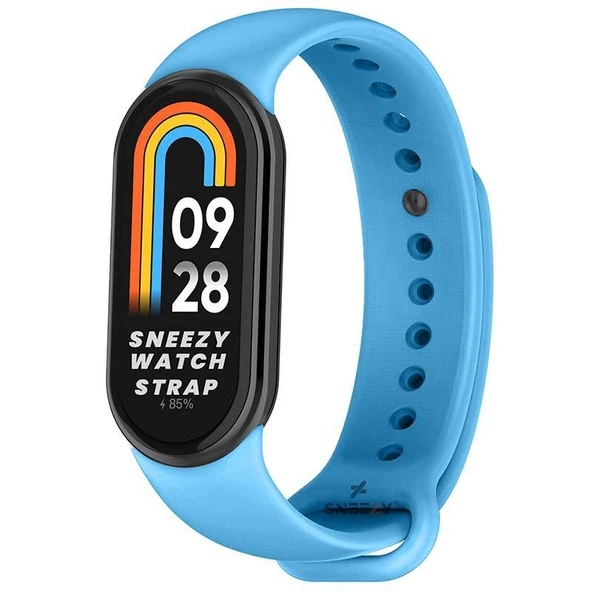 Sneezy Mİ Band 8 İle Uyumlu PureLux Soft Silikon Kordon  Mavi ürün görseli 1