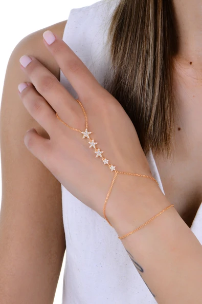 Gümüş rose zirkon taşlı kayan yıldızlar şahmeren SGTL13003ROSE ürün görseli 1