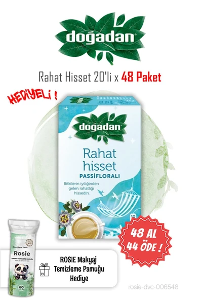 Doğadan 18'li Rahat Hisset Passifloralı 48 AL 44 ÖDE ve Rosie Pamuk ürün görseli 1