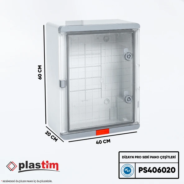 Plastim Pano 40x60x20cm Şeffaf Kapaklı Dizayn Pro Seri IP67 ürün görseli 1