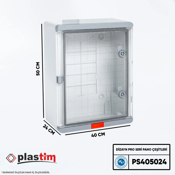 Plastim Pano 40x50x24cm Şeffaf Kapaklı Dizayn Pro Seri IP67 ürün görseli 1
