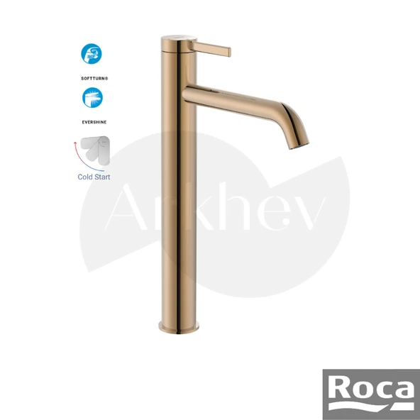 Roca Ona Yüksek Çanak Lavabo Bataryası - Rose Gold / Cold Start / Click Clack Süzgeçli A5A349ERG0 ürün görseli 1