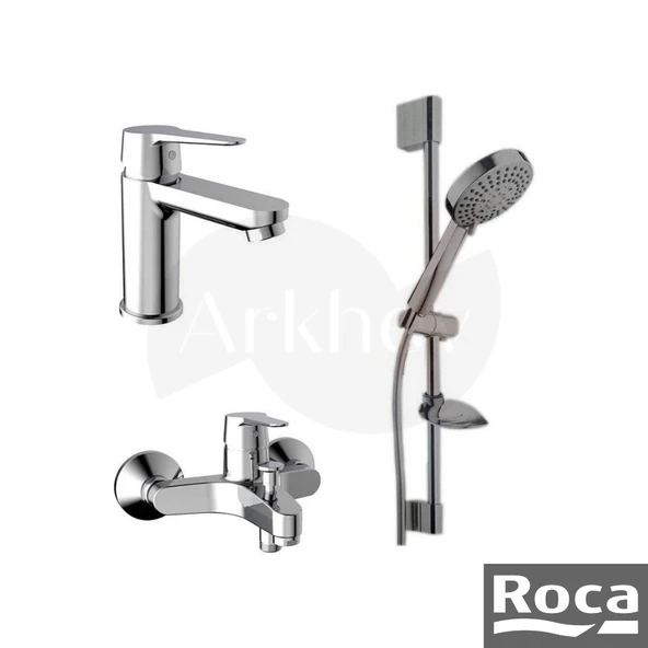 Roca Estreia Lavabo + Banyo Bataryası ve Stella Sürgülü Duş Takımı Seti - Krom A5DA57EC0K ürün görseli 1
