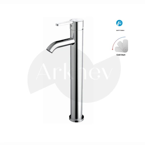 Roca Carelia Yüksek Çanak Lavabo Bataryası - Krom / Cold Start / Click Clack Süzgeçli A5A378AC0K ürün görseli 1