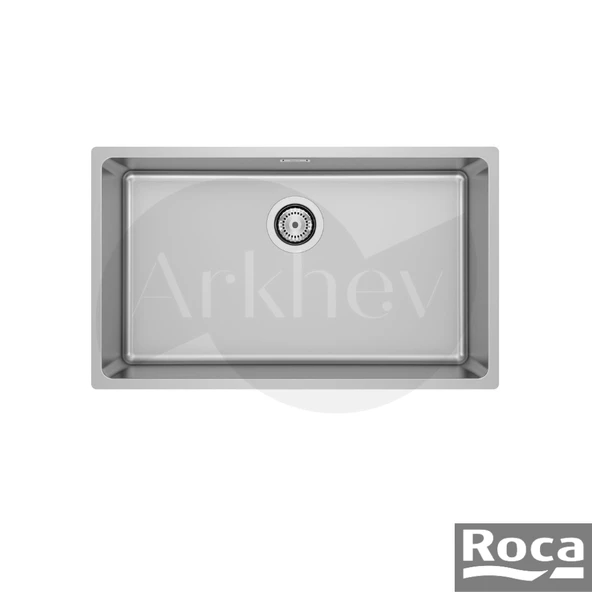 Roca Roma Tek Gözlü Çelik Eviye 700x400mm - Paslanmaz Çelik / Tezgah Altı veya Tezgah Üstü Montaja Uygun A870P10700 ürün görseli 1