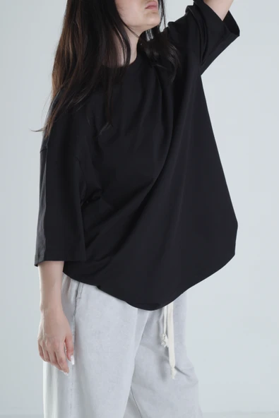 Oversize Siyah T-Shirt COC1315 - Resim 2