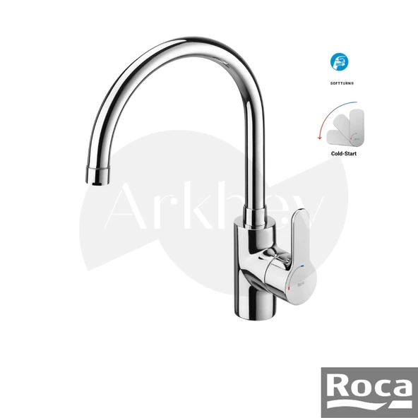Roca L20 Döner Kuğu Borulu Eviye/Mutfak Bataryası - Krom / Cold Start A5A8409C00 ürün görseli 1