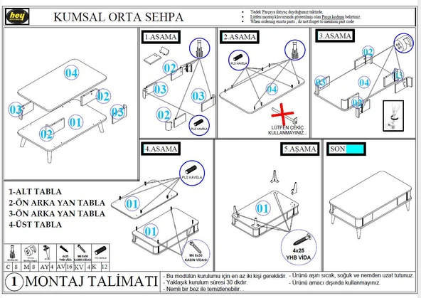 Kumsal Orta Sehpa Traverten - Resim 8